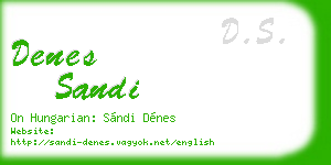 denes sandi business card