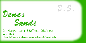 denes sandi business card